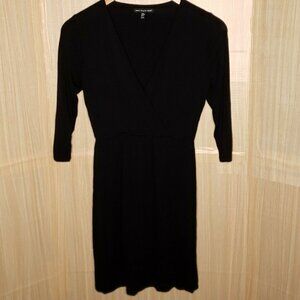 Saint Tropez West Womens Black Stretchy Faux Wrap Dress Medium